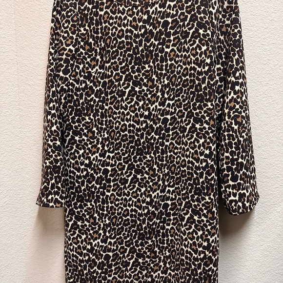 J. Crew Black and Cream Sheath Dress 3/4 Sleeve Night Out - Picture 2 of 4